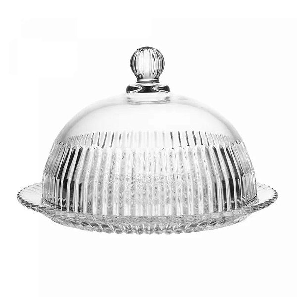 Queijeira de Cristal C/ Tampa Imperatriz 20x20x13,5cm 20855 Wolff