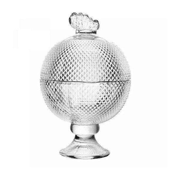 Potiche De Cristal Pé Butterfly 8,5x8,5x13cm 20740 Wolff
