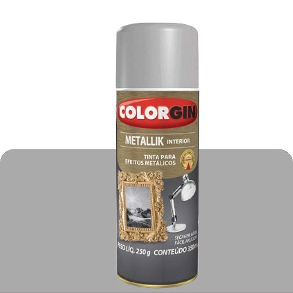 Spray Metalik Prata 250g 053 Colorgin