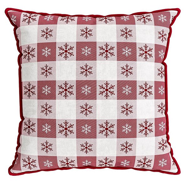 Almofada Natalina Cordone Xadrez Star 445488  50x50cm Belchior
