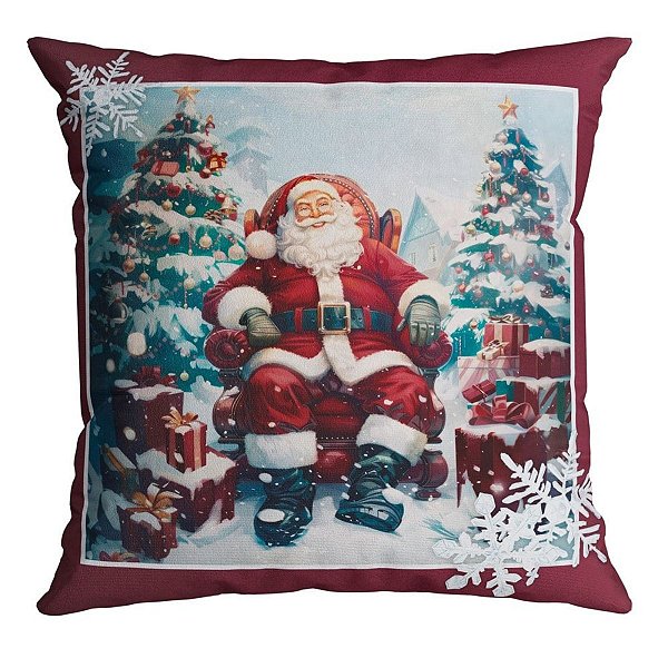 Almofada Papai Noel e Presentes 445512 43x43cm Belchior