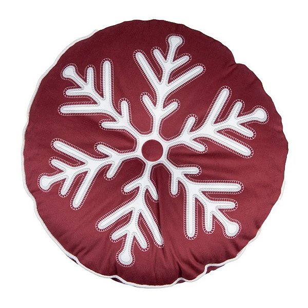 Almofada Natalina Floco de neve 445493 43ccm Diâmetro Belchior