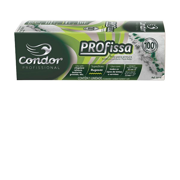 Rolo 23cm Lã Profissa Superfície Rugosa 2016 Refil Condor