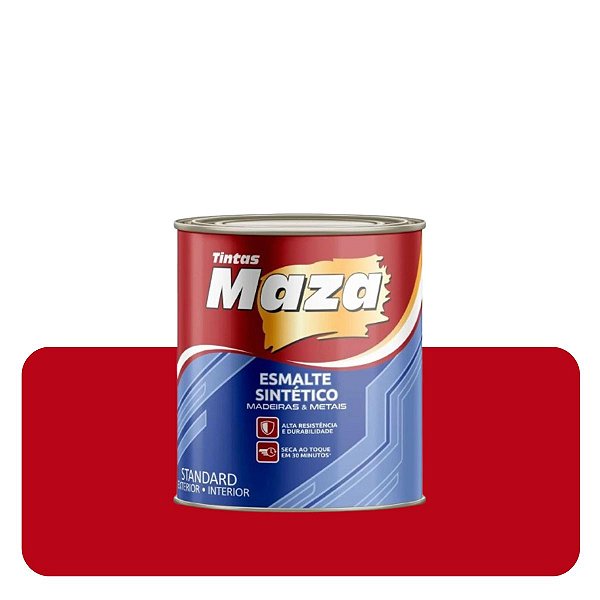 Esmalte Brilhante Vermelho Rubi 0,225ml Sintético Solvente 27101 Maza