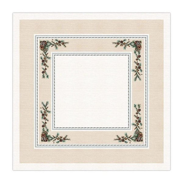 Toalha De Mesa Natalina Encanto Das Pinhas 1,40x140cm 197038 Belchior