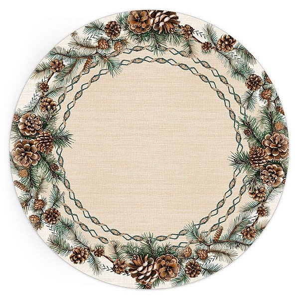 Capa de Sousplat Natalina Encanto Das Pinhas 534051 2Und 35cm Belchior