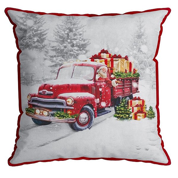 Almofada Natalina Carro Do Noel 445507 43x43cm Belchior