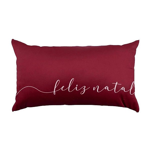 Almofada Natalina Baguete Bordo Feliz Natal 445490 28x48cm Belchior