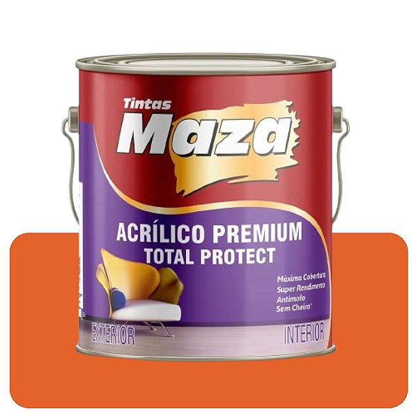 Tinta Acrilica Maza Protect Tangerina 3,6L Fosco Premium