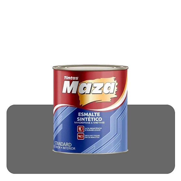 Esmalte Brilhante Cinza Escuro 0,225mL Sintético Solvente Maza