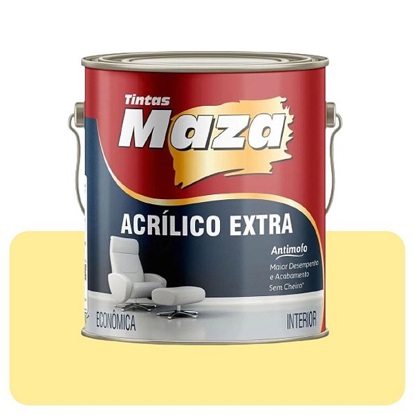 Tinta Acrílica Amarelo Canario 3,6L Fosco Maza Extra (Econômica)