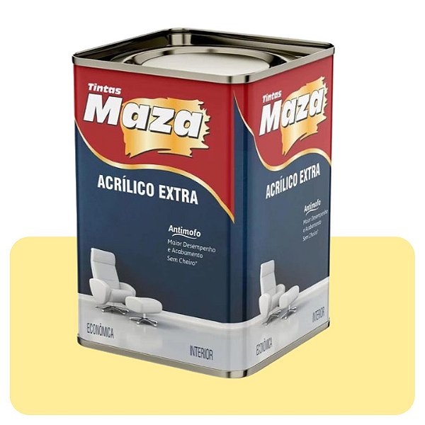 Tinta Acrílica Amarelo Canario 18L Fosco Maza Extra (Econômica)