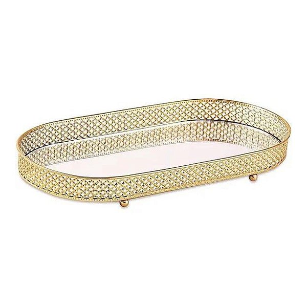 Bandeja Em Metal Espelhado 12245 M 4x33x16,5cm Mart