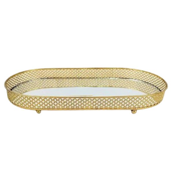 Bandeja Em Metal Espelhado 12245 G 4x38,5x20,5cm Mart