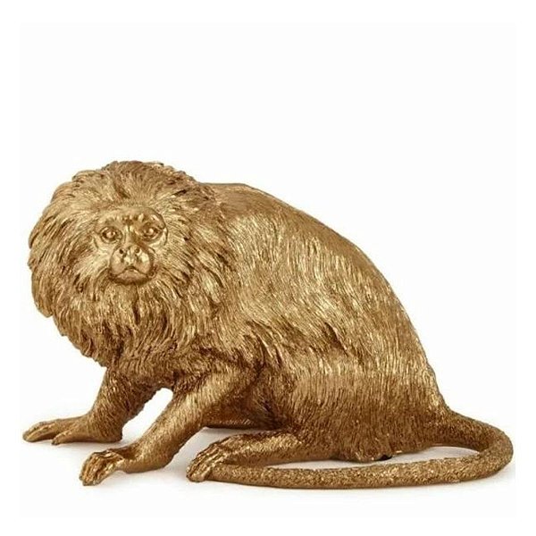 Escultura Macaco Dourado  14x23x11cm 18518 Mart
