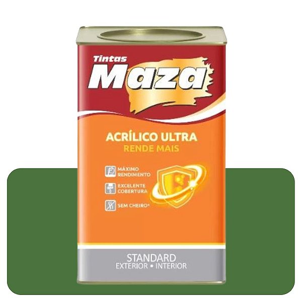 Tinta Acrílica Verde Musgo 18L Fosco Maza Ultra Rende Mais Standard