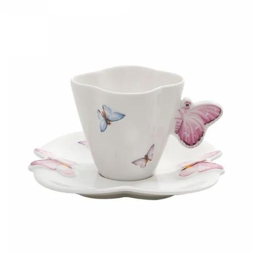 Xícara de Chá C/6 de Porcelana Borboletas 200ml Wolff