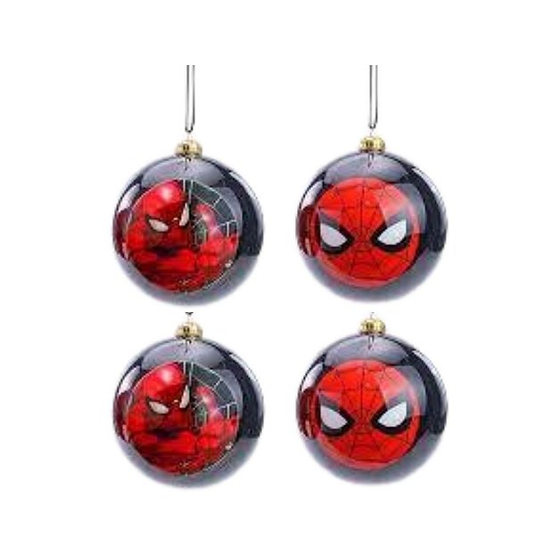 Bola Natalina 8cm Homem Aranha Disney C/4 1118109 Cromus