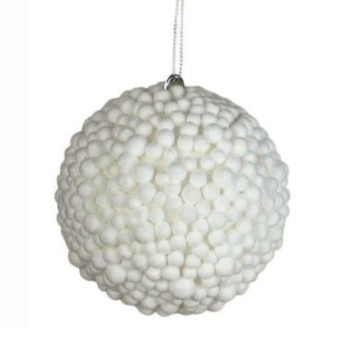 Bola Natalina 15cm Branca Rei Do Armarinho