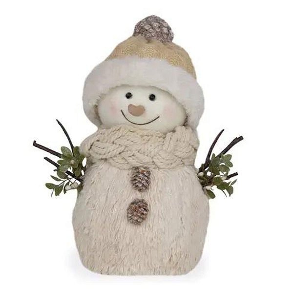 Boneco de Neve C/Cachecol Gorro E Pinha 34cm 1023775 Cromus