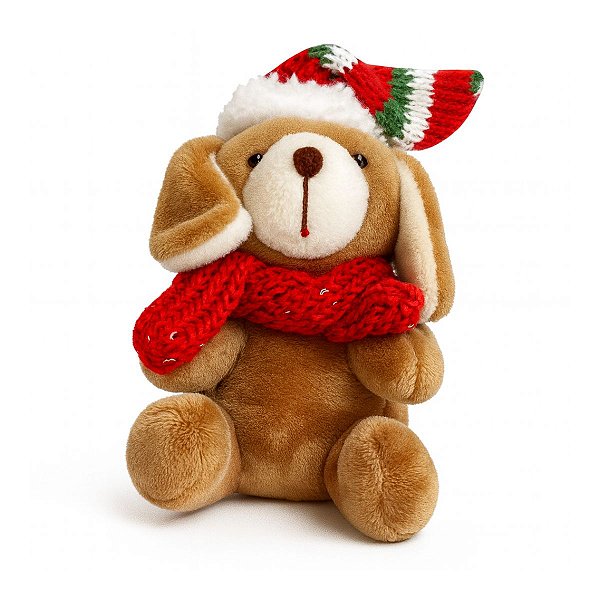 Mini Pelucia Cachorro C/Gorro 12cm 1Un 1114146 Cromus