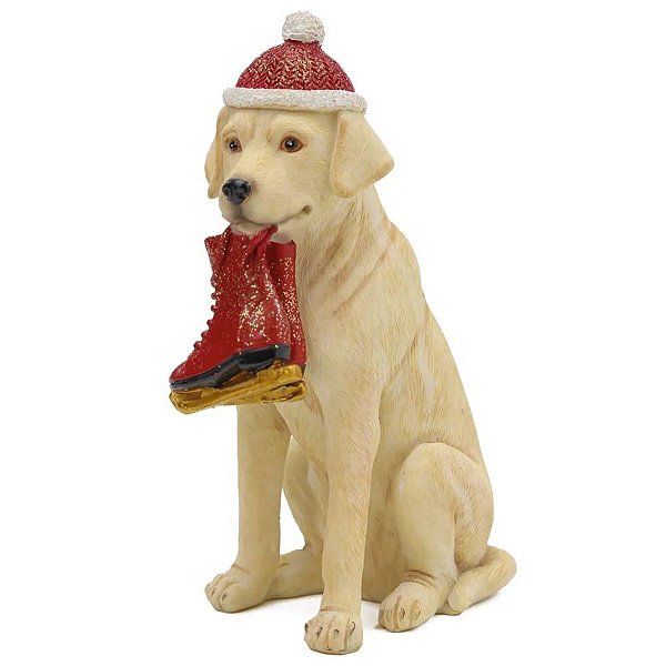 Cachorro Natalino C/ Bota 15cm 1003421 Cromus