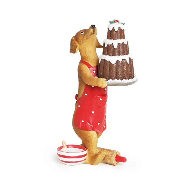 Cachorro Masterchef Em Resina C/ Bolo 1Un 1202352 Cromus