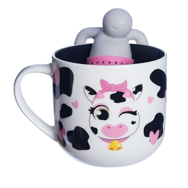 Caneca Com Infusor Vaquinha 10025691 350ml Zonacriativa