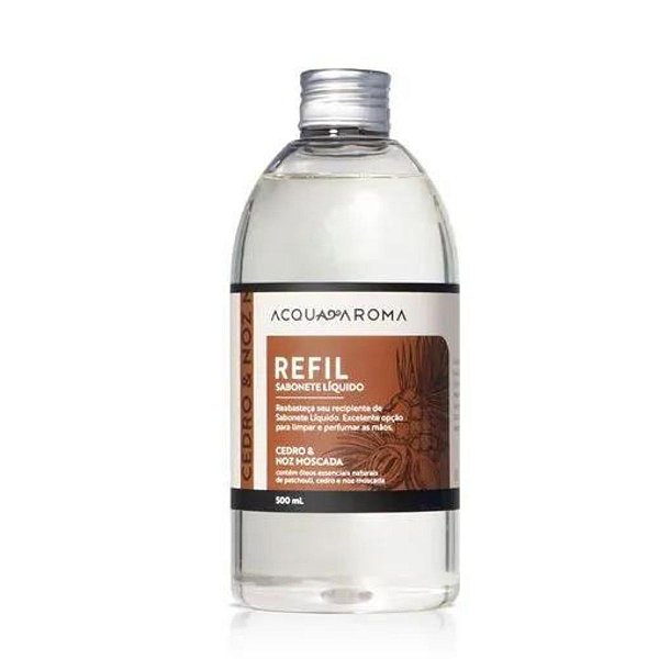 Refíl Sabonete Líquido Cedro e Noz Moscada 500ml  Acquaaroma