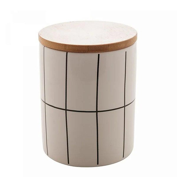 Potiche Cerâmico C/Tampa Turim Branco 10x12,5cm  8667  Lyor