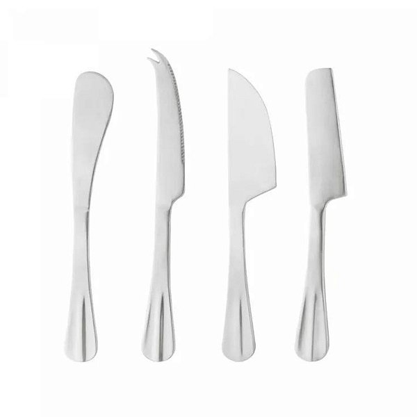 Faca Para Queijo C/4 Peças de Aço Inox Positano 220578  Lyor