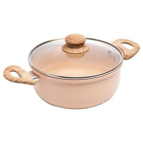Panela Caçarola de Indução Alumínio e Cerâmica Bege 20cm 220095 Lyor