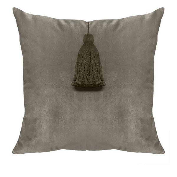 Almofada Bege C/ Pingente Soft 52x52cm Decortextil 161-12