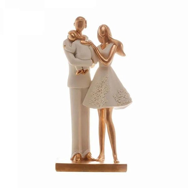 Escultura Decorativa Família Resina Branco 9x7x20cm 61436 Wolff