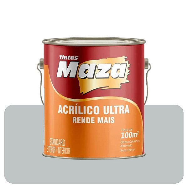 Tinta Acrílica Inox  3,6L Fosco Maza Ultra Rende Mais Standard Maza