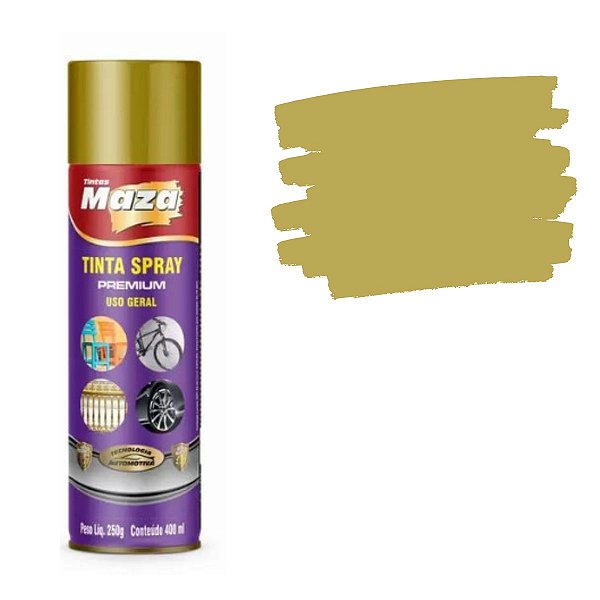Spray Metalik Ouro 400ml 23863 Maza