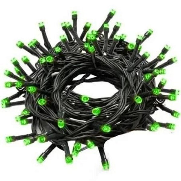Pisca Pisca Luz Fixa Verde 1000L 20m Bivolt 1UN 1140540 Cromus