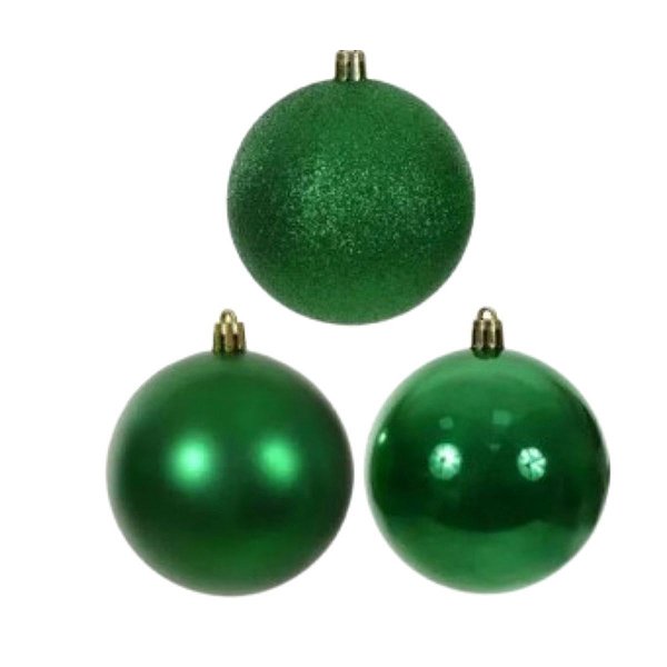 Bola Natalina 8cm Verde C/10PC Mista Cromus