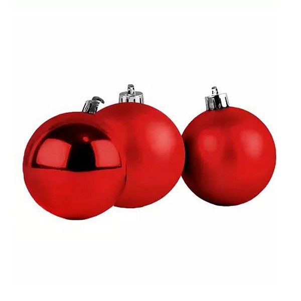 Bola Natalina 7cm Vermelha Fosco C/6 PC 1026474 Cromus