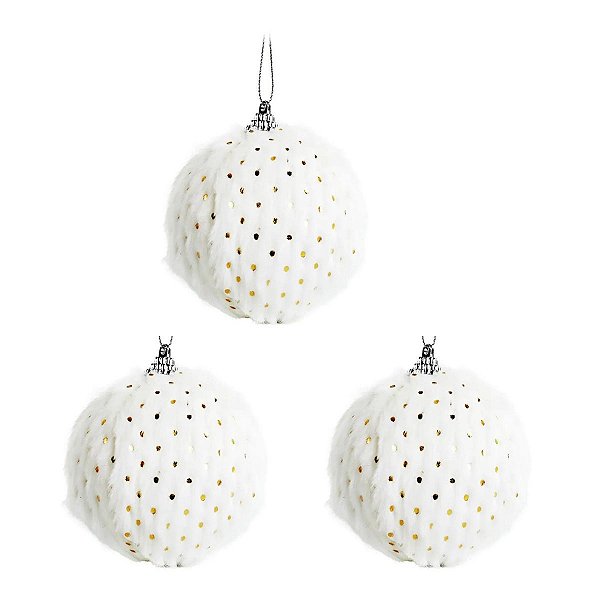 Bola Natalina 8cm PomPom C/6PC 1057481 Cromus