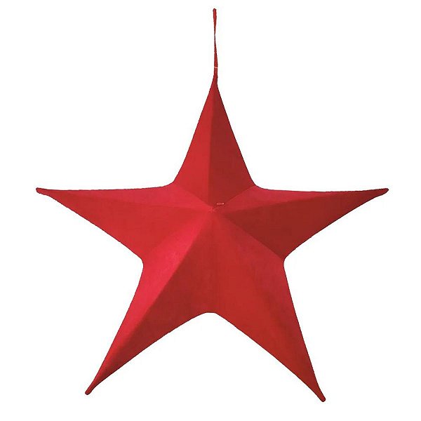Estrela Decorativa Natalina 110cm Em Tecido 1038005 Cromus