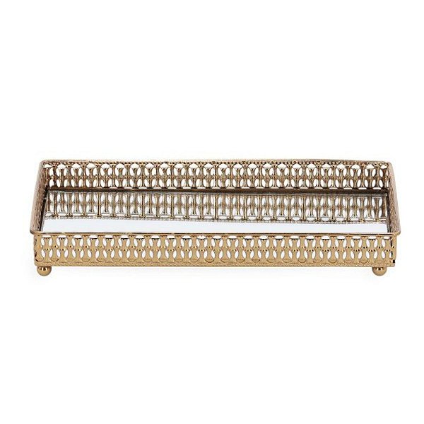 Bandeja Em Metal Espelhado 3,5x24x13,5cm 19462 Mart
