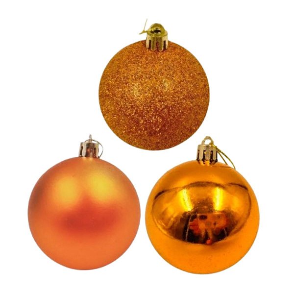 Bola Natalina 8cm Cobre C/10PC Mista Merita