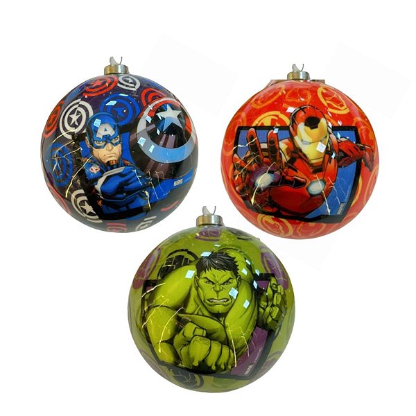Bola Natalina 8cm Disney C/4 Vingadores 1058643 Cromus