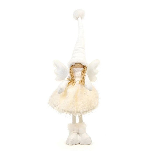 Anjo Branco C/Led 50cm Em Pé  2AAA 1049505  Cromus