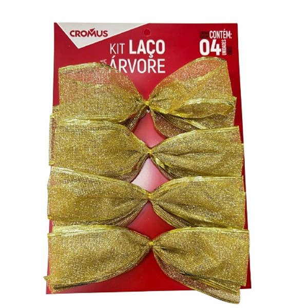 Kit Laço Telado 25cm C/4Und C/Glitter 1058026 Cromus