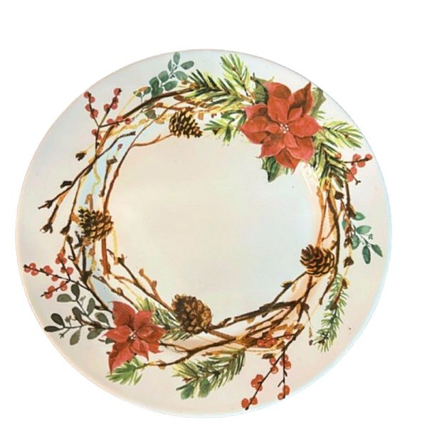 Prato Raso Natalino Guirlanda Premium 29cm 1155-101 1Und