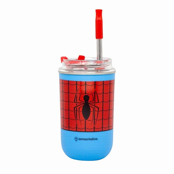 Copo Neo C/Canudo Spider Man 10073322 300ml ZonaCriativa