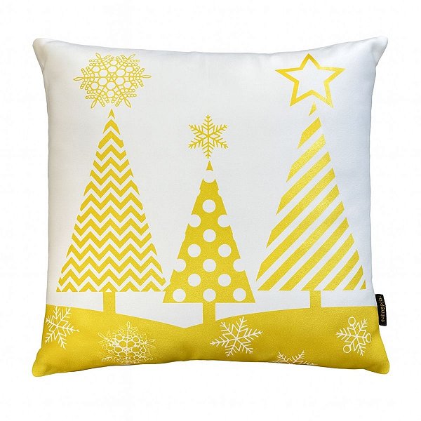 Almofada de Natal Foil  Arvore De Natal Dourada Belchior 43x43cm
