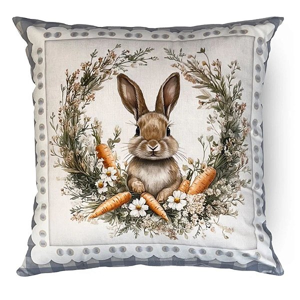 Almofada De Páscoa  Florescendo Momentos Lady Coelha 43x43cm